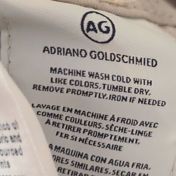 Adriano Goldschmeid Chino Pants Flat Front Office Work Beige Size Men's 42x34 - Picture 10 of 10